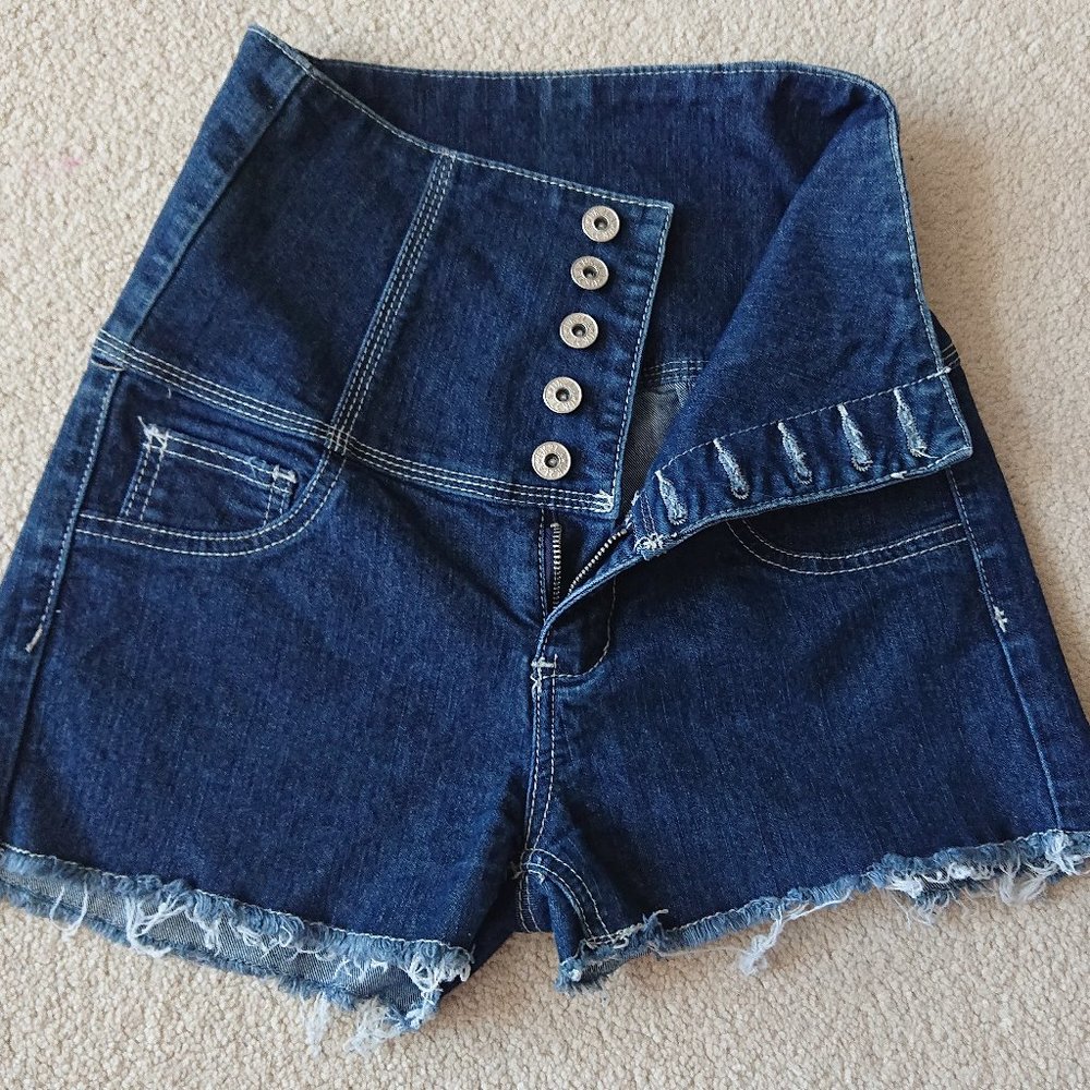 High Waisted Stretchy Denim Shorts